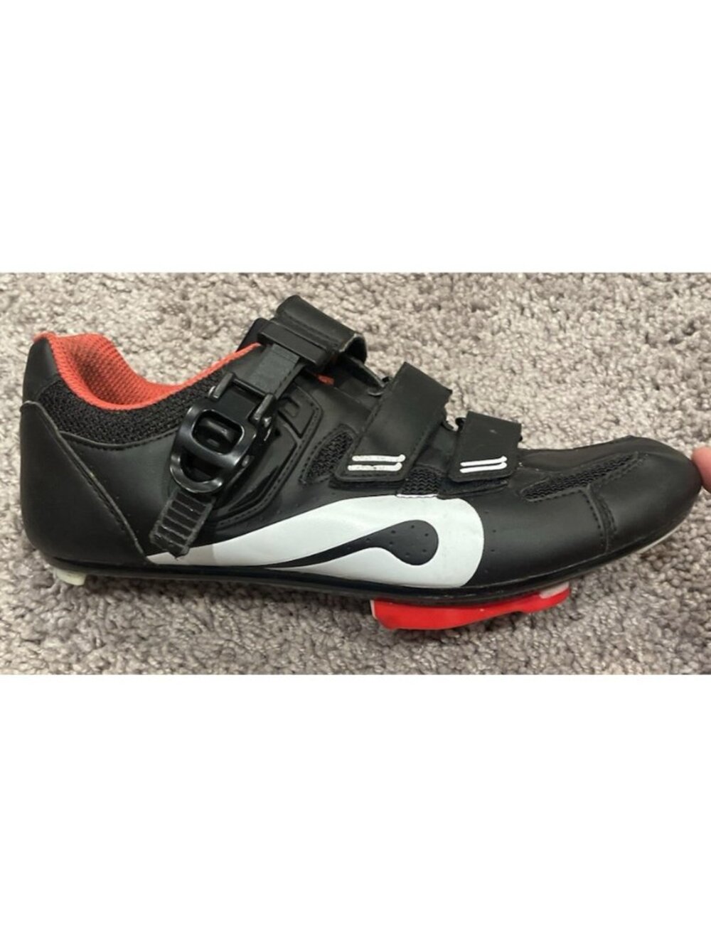 Peloton Black Red Cycling Shoes With Cleats Unisex sz 40 - Women sz 9 Men sz 7